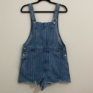 Madewell Pinstripe Overall Shorts